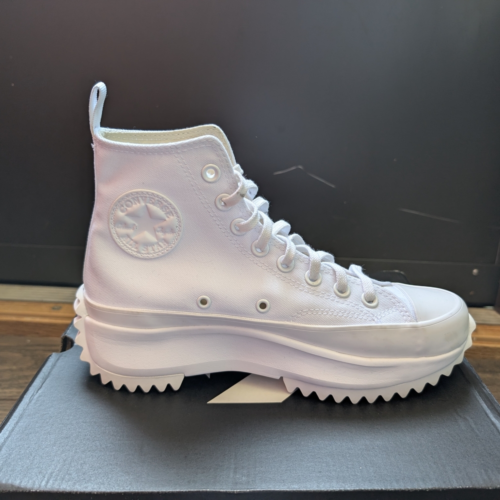 Converse White Athletic Shoes High-Top Canvas Design